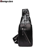 USB Charging Explosion PU Men's Chest Bag Shoulder Bag