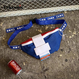 Canvas Waist Pack Bag Men Panelled Fanny Pack Girls Street Sport Crossbody Bags