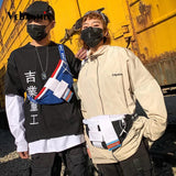 Canvas Waist Pack Bag Men Panelled Fanny Pack Girls Street Sport Crossbody Bags