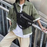 Luminous Chest Bag Couple Chain Waist Bags Men Shoulder Package