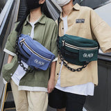 Luminous Chest Bag Couple Chain Waist Bags Men Shoulder Package