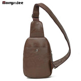 Men's PU Leather Chest Bag Messenger Waterproof Sling
