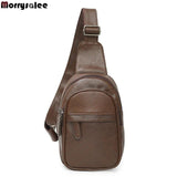 Men's PU Leather Chest Bag Messenger Waterproof Sling