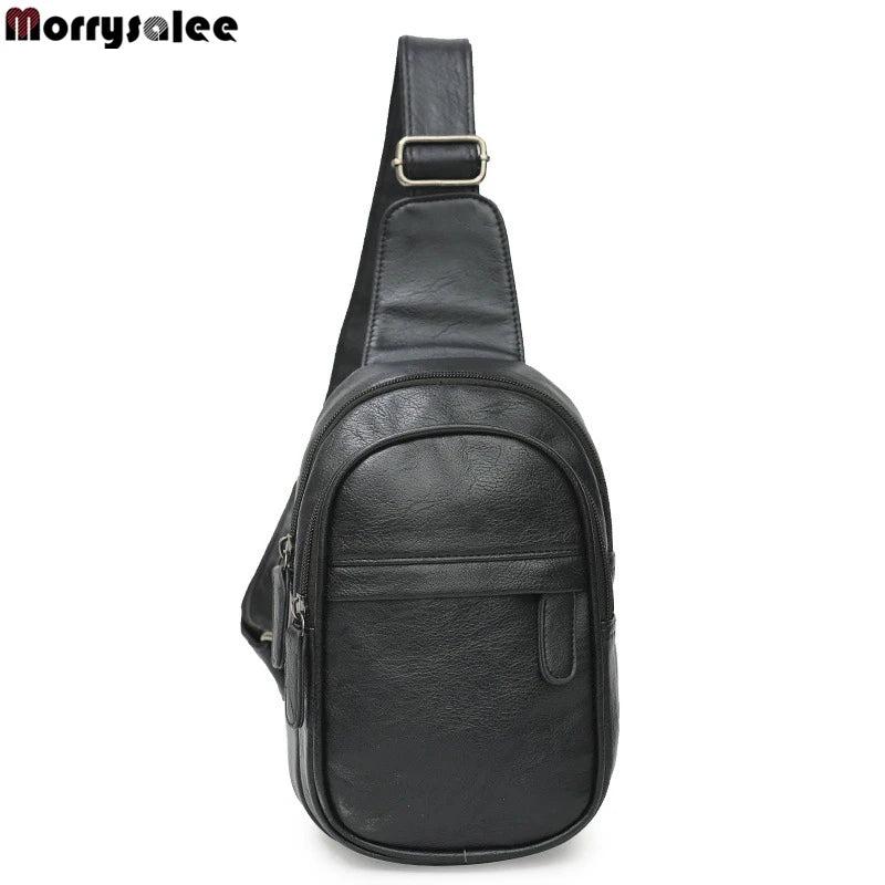 Men's PU Leather Chest Bag Messenger Waterproof Sling