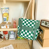 Canvas Shoulder Bag Rhine Plaid Crossbody Bag Girls Handbag Gift