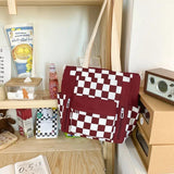 Canvas Shoulder Bag Rhine Plaid Crossbody Bag Girls Handbag Gift