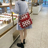 Canvas Shoulder Bag Rhine Plaid Crossbody Bag Girls Handbag Gift