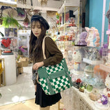 Canvas Shoulder Bag Rhine Plaid Crossbody Bag Girls Handbag Gift