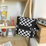 Canvas Shoulder Bag Rhine Plaid Crossbody Bag Girls Handbag Gift