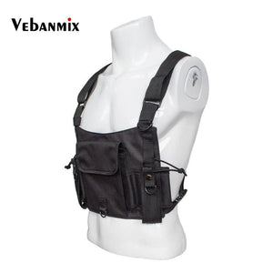Men Chest Rig Bag Hip Hop Waistcoat with Pockets