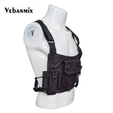 Men Chest Rig Bag Hip Hop Waistcoat with Pockets