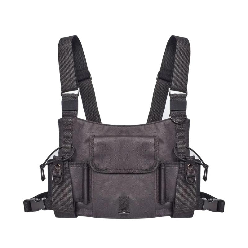 Men Chest Rig Bag Hip Hop Waistcoat with Pockets