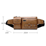 Men's PU Leather Waist Bag Chest Pack Phone Pouch
