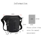 Men's Nylon Waist Bag Thigh Fanny Pack Shoulder Bag