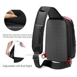Waterproof Men Crossbody Bag USB Charging Chest Pack