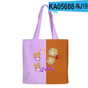 Funny Box Cartoon Handbags Canvas Tote Bag 3D Print Shopping Reusable