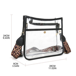 Clear Tote Bag Leopard Strap Messenger Bag