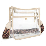 Clear Tote Bag Leopard Strap Messenger Bag