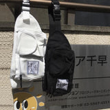 Harajuku Style Street Waist Bag Canvas Chest Bag