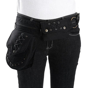 Men's Punk Waist Bag Chest Mobile Phone Bag Outdoor Sports Diagonal Bag