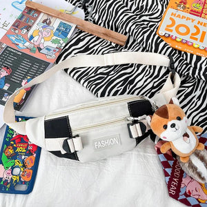 Light Canvas Waist Pack Money Phone Belt Bag for Student Men