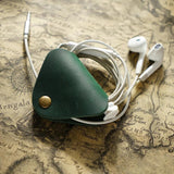 Retro Leather USB Data Cable Storage Clip