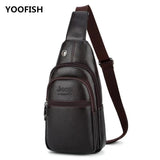 Men's Sports Chest Bag Crossbody Black/Brown XZ-100