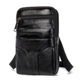 Men's Vintage Leather Messenger Bag Shoulder Bag Phone Business Waist Pouch