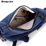Men's Large Capacity Messenger Bag Canvas Chest Bag Crossbody Travel Flap 885