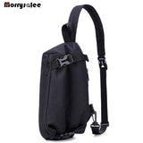 Men's Large Capacity Messenger Bag Canvas Chest Bag Crossbody Travel Flap 885