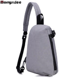 Men's Large Capacity Messenger Bag Canvas Chest Bag Crossbody Travel Flap 885
