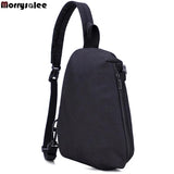 Men's Large Capacity Messenger Bag Canvas Chest Bag Crossbody Travel Flap 885