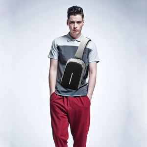 Men Chest Bags Multi-functional Crossbody Bag USB Charging Messenger Bag