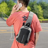 Men's Chest Bag USB Oxford Cloth Messenger Bag Casual Business