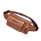 Men's Retro Waist Bag Multifunctional Leisure Sports Single Shoulder Messenger B