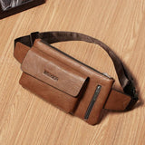 Men's Retro Waist Bag Multifunctional Leisure Sports Single Shoulder Messenger B