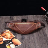 Men's Waist Bag PU Retro Messenger Mobile Phone Bag