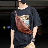 Men's Waist Bag PU Retro Messenger Mobile Phone Bag