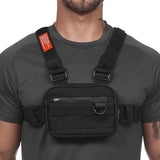 Men's Tactical Chest Bag Vest Hip Hop Multifunction Crossbody Shoulder Sling Pac