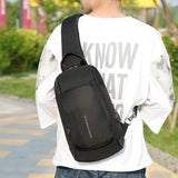 Men's Oxford Shoulder Bag USB Chest Bag