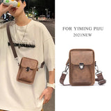 Men's Leather Single Shoulder Bag Outdoor Leisure Mini Waist Bag