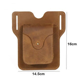 Men's Retro Small Pocket Mobile Phone Outdoor Belt Waist Leather Bag