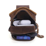 Men's Retro Small Pocket Mobile Phone Outdoor Belt Waist Leather Bag