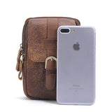 Men's Retro Small Pocket Mobile Phone Outdoor Belt Waist Leather Bag