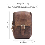 Men's Retro Small Pocket Mobile Phone Outdoor Belt Waist Leather Bag