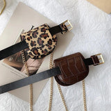 Women's Chain Waist Bag with PU Leather Belt and Wallet