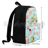 Vintage Roses On Teal Pattern Outdoor Hiking Backpack