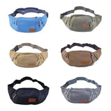 Canvas Three Zipper Pockets Mens Fanny Pack Waist Belt Bag