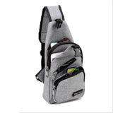 Shuangzi USB Charge Shoulder Bag Men Messenger Waterproof Sling Chest