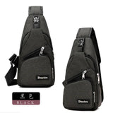 Shuangzi USB Charge Shoulder Bag Men Messenger Waterproof Sling Chest